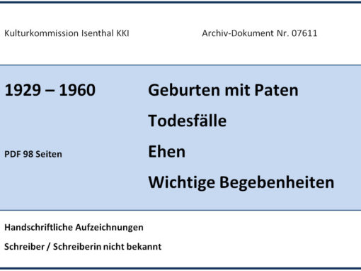 1929-1960 Geburten, Todesfälle, …